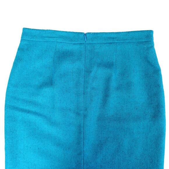 Pure Collection Teal Moon Wool Pencil Skirt | Classic Workwear | UK Tailoring - Picture 12 of 16